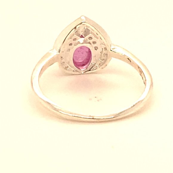 Pink Sapphire 1.90ct Platinum Finish Solid 925 Sterling Silver Ring - Picture 6 of 8